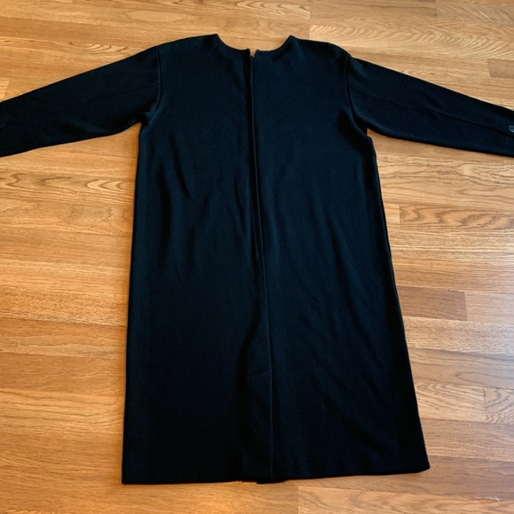 Vintage The Very Thing! Solid black long sleeve casual midi shift dress Size M/P - Picture 7 of 17